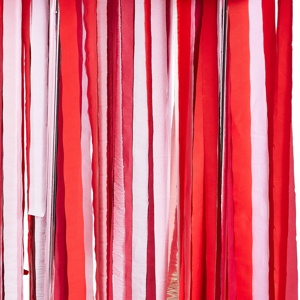 Rose Gold, Pink & Red Streamer Party Backdrop