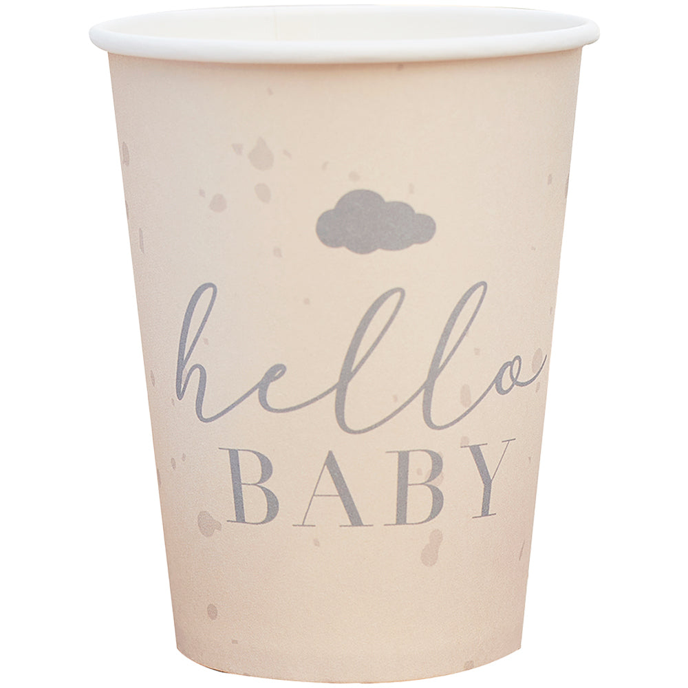 Hello Baby Neutral Baby Shower Cups