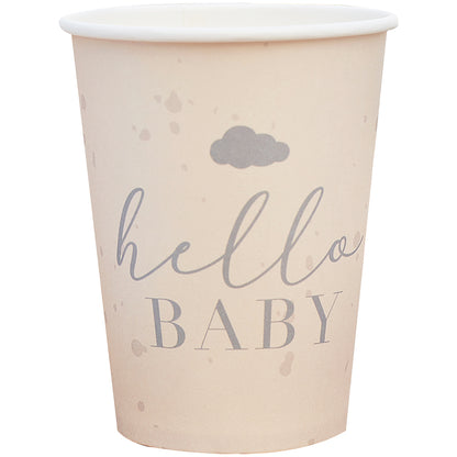 Hello Baby Neutral Baby Shower Cups