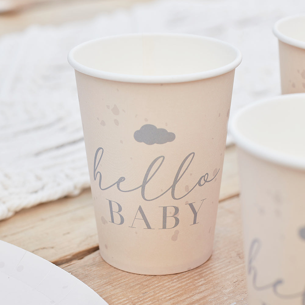 Hello Baby Neutral Baby Shower Cups