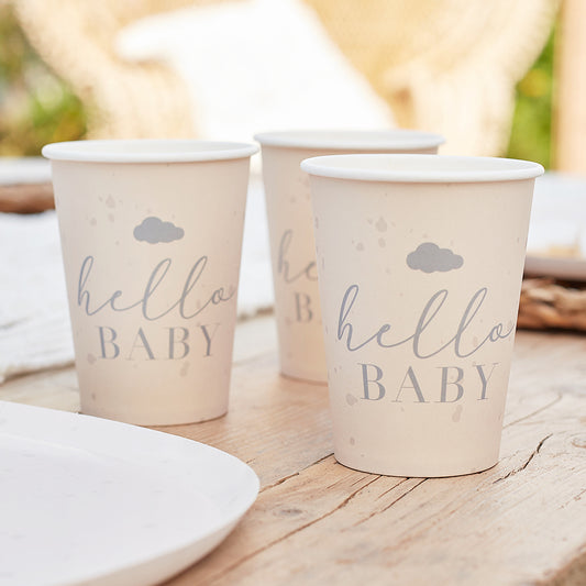 Hello Baby Neutral Baby Shower Cups