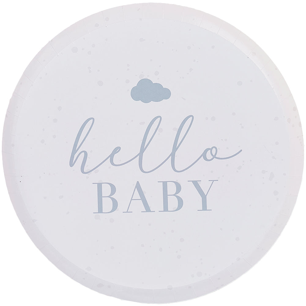 Hello Baby Neutral Baby Shower Plates