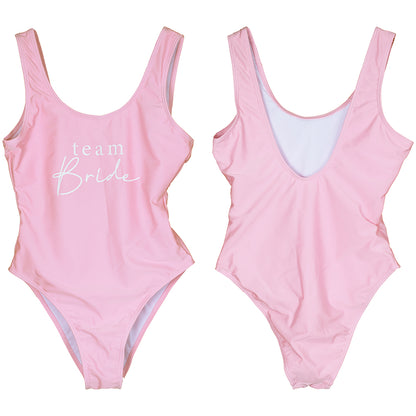 Team Bride Pink Hen Party Swimsuit - Small