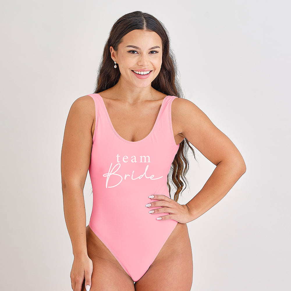 Team Bride Pink Hen Party Swimsuit - Small