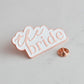 Rose Gold and White The Bride Enamel Hen Party Badge