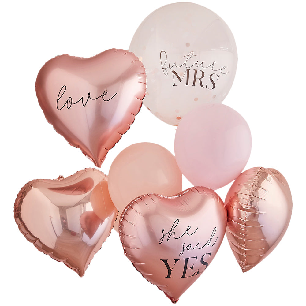 Rose Gold Hen Party Balloons Bundle