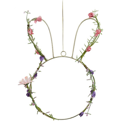 Contemporary Easter Bunny Wreath With Foliage