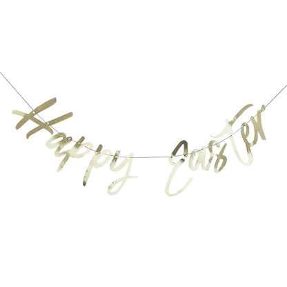Gold Happy Easter Bunting Banner