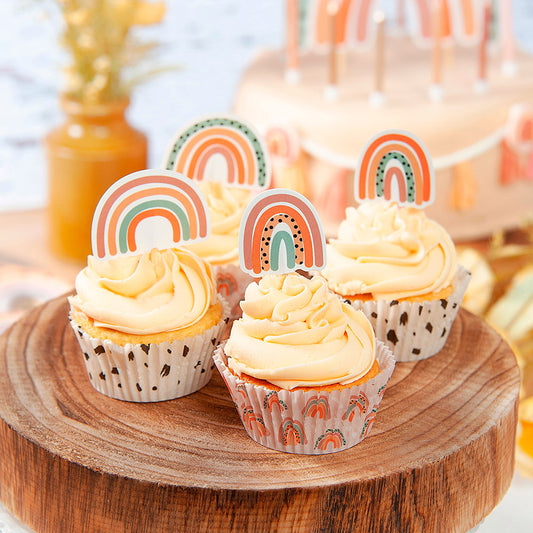 Boho Rainbow Cupcake Cases