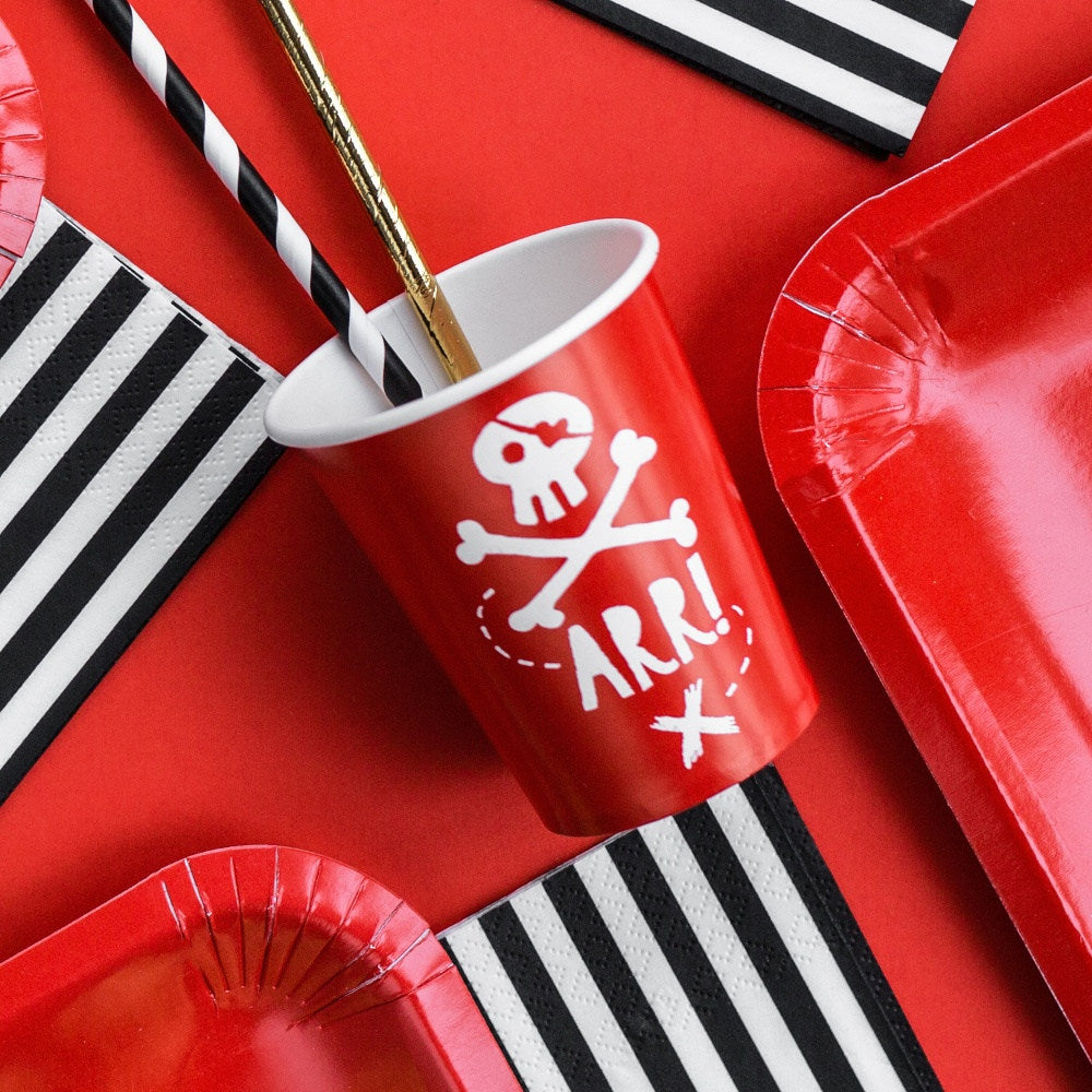 Red Pirates Party Cups