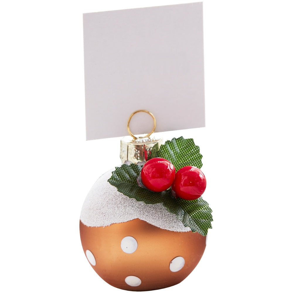 Christmas Pudding Bauble Place Card Holders