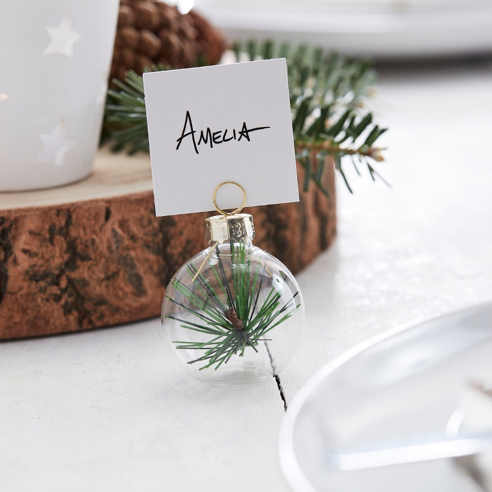 Rustic Foliage Christmas Place Card Holders
