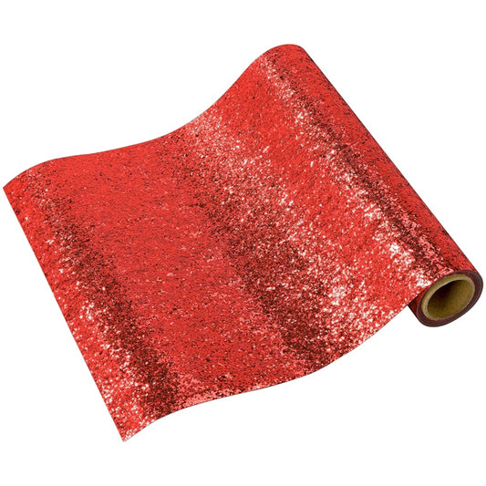 Luxe Red Glitter Table Runner