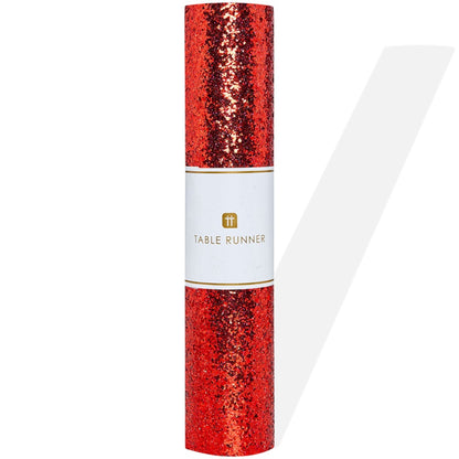 Luxe Red Glitter Table Runner