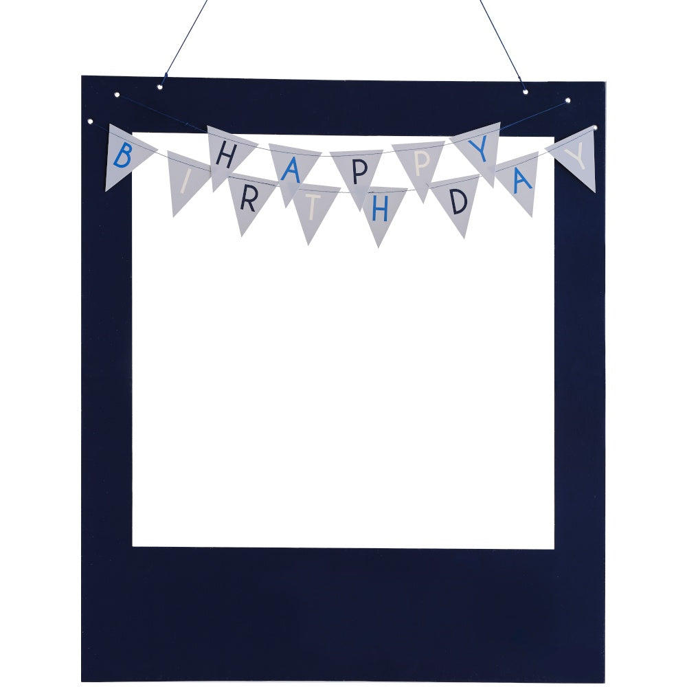 Customisable Blue Happy Birthday Photobooth Frame