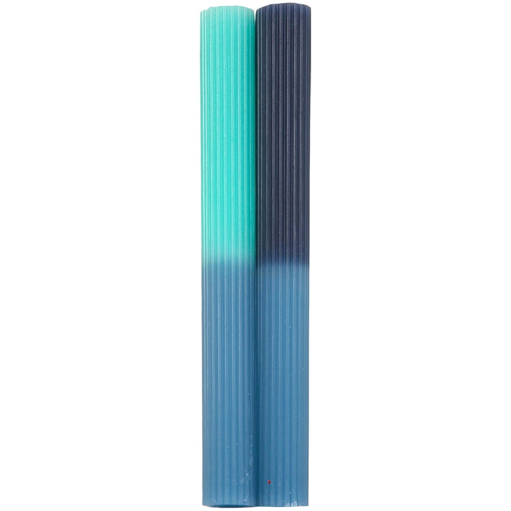 Marble 2 Tone Ombre Blue Dinner Candles