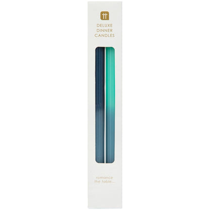 Marble 2 Tone Ombre Blue Dinner Candles