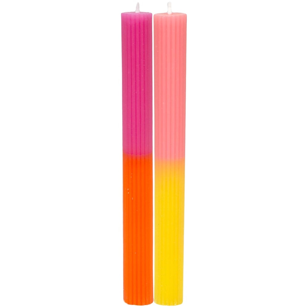 Marble 2 Tone Ombre Pink Dinner Candles