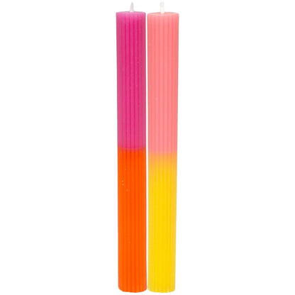 Marble 2 Tone Ombre Pink Dinner Candles
