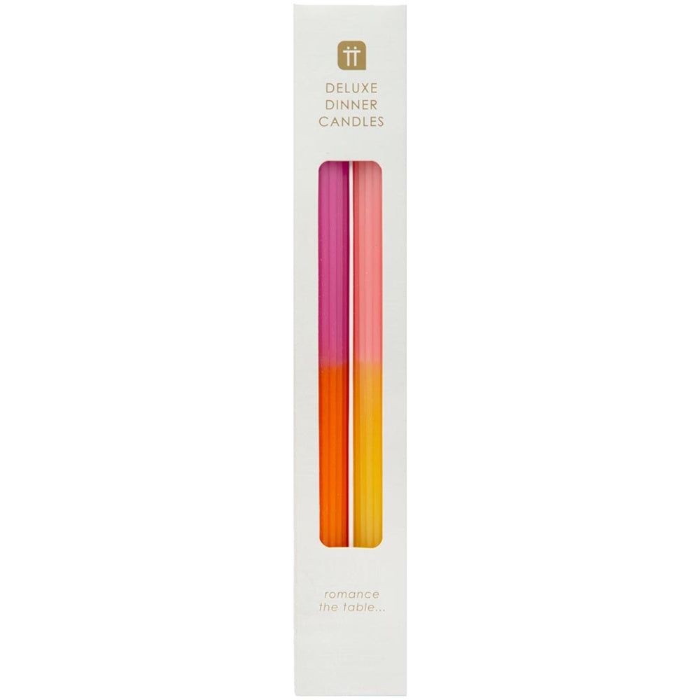 Marble 2 Tone Ombre Pink Dinner Candles