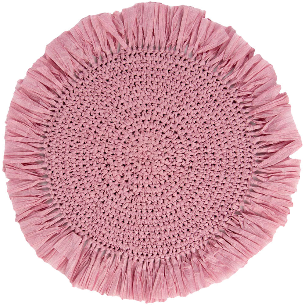 Natural Meadow Pink Raffia Placemat