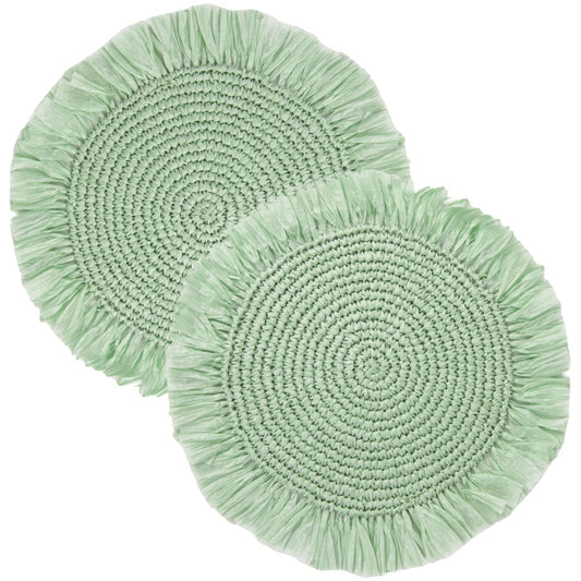 Natural Meadow Sage Raffia Placemat
