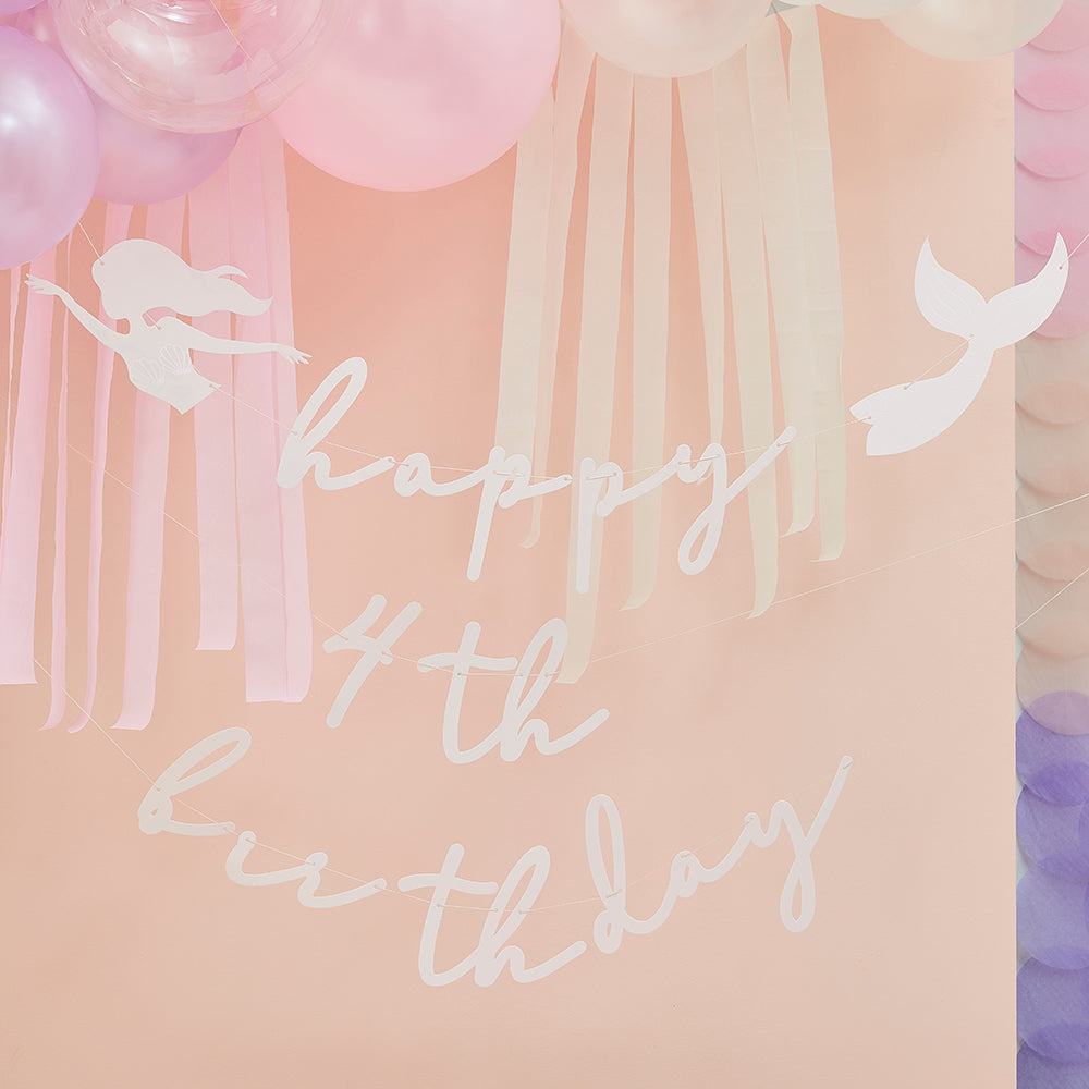 Customisable Pink and Iridescent Happy Birthday Bunting