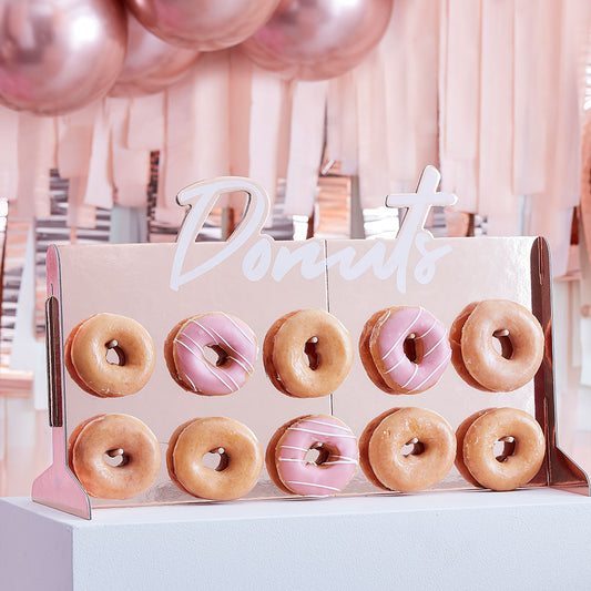 Rose Gold Foiled Donut Wall