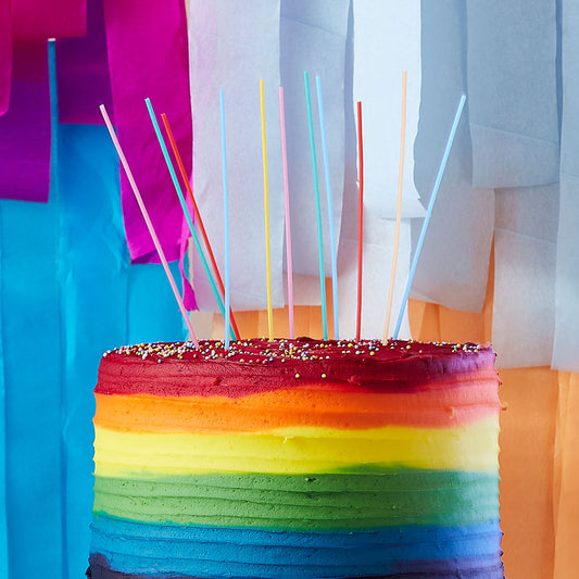 Tall Multi-coloured Birthday Cake Candles