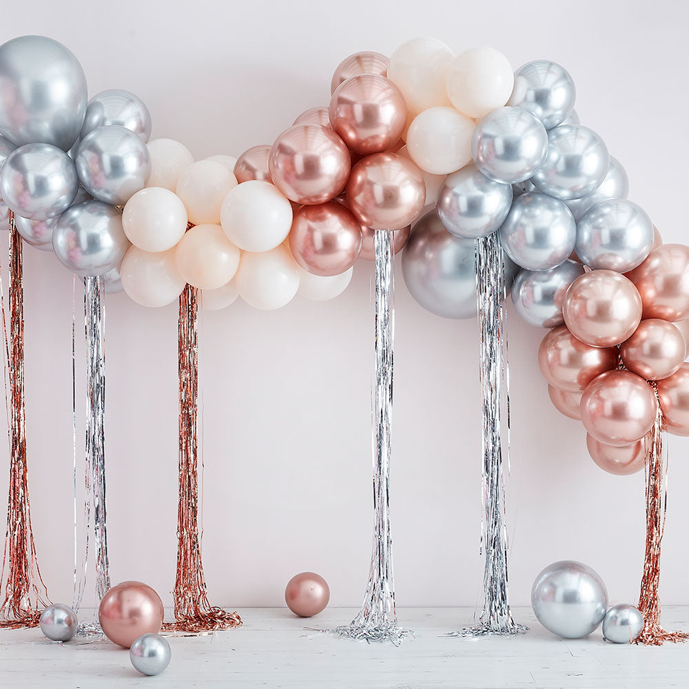 Mixed Metallics Balloon Arch With Streamers
