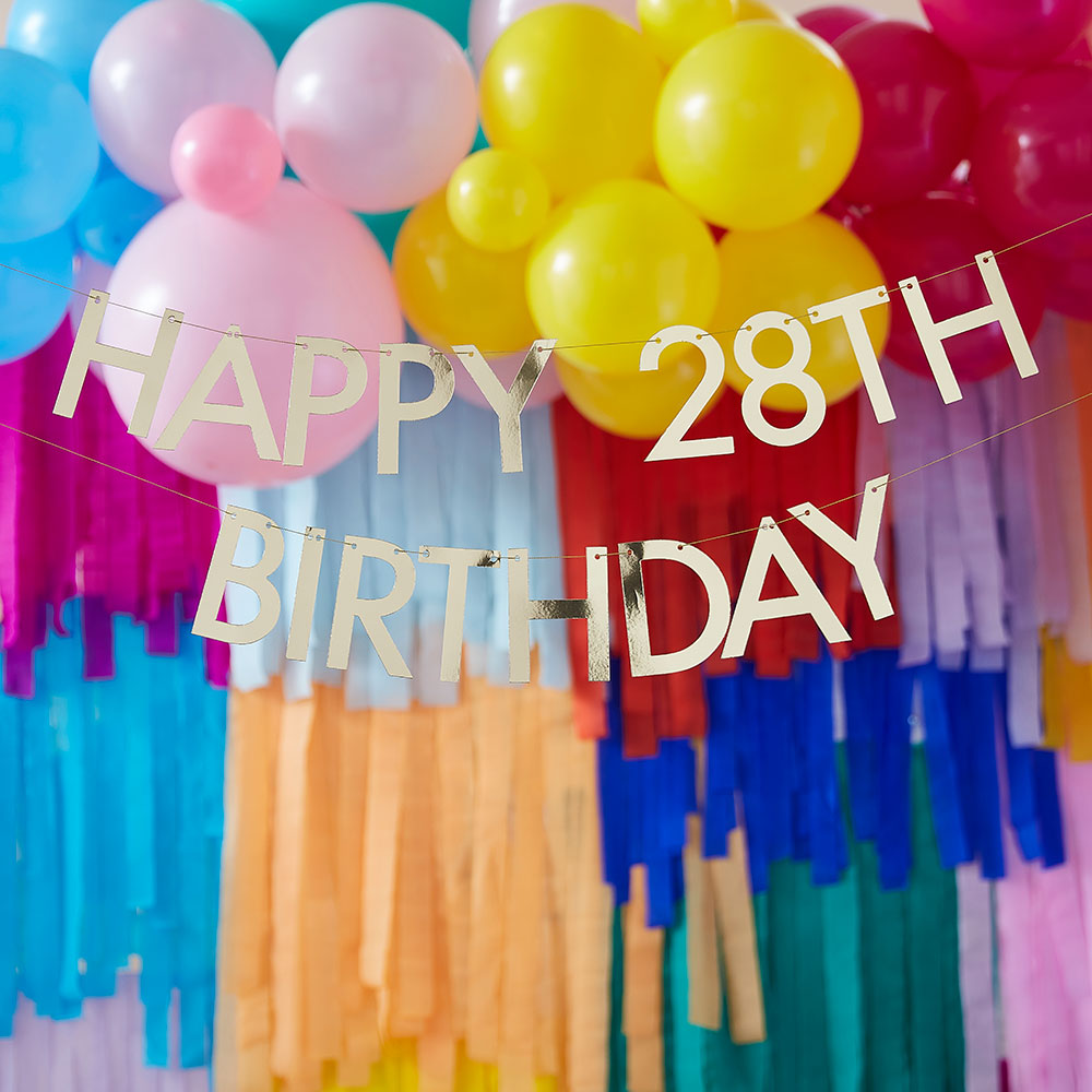 Gold Customisable Happy Birthday Banner