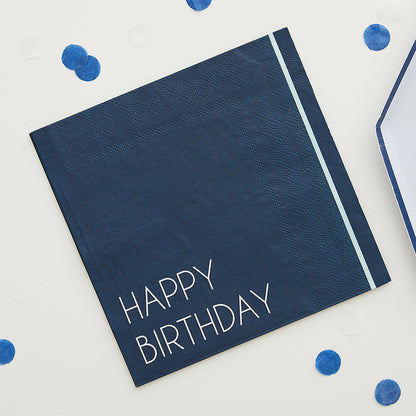 Mix it Up Navy Blue Milestone Birthday Party Supplies