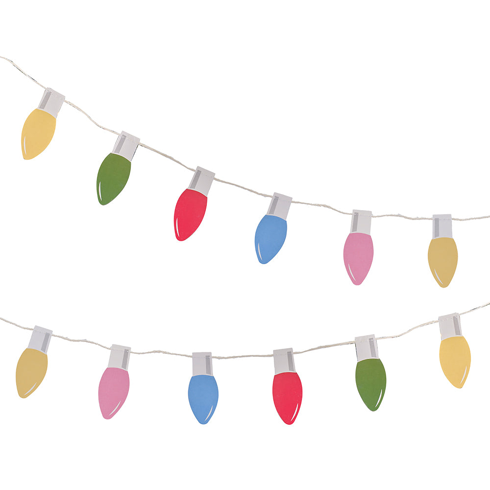 Multicoloured Lightbulb Christmas Garland