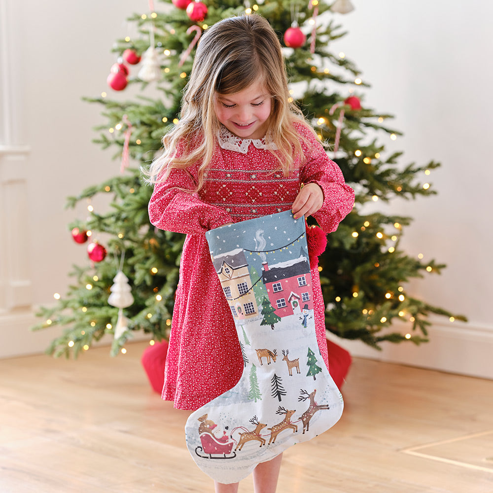 Festive Scene Christmas Stocking