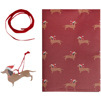 Sausage Dog Christmas Wrapping Paper Kit