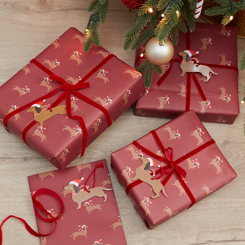 Sausage Dog Christmas Wrapping Paper Kit