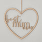 Wooden Best Mum Ever Heart Wreath
