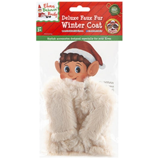 Naughty Elf Fake Fur Winter Coat - Cream