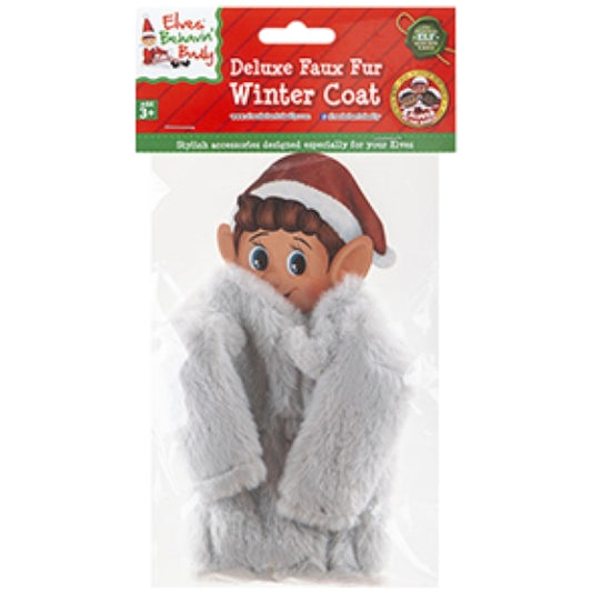 Naughty Elf Fake Fur Winter Coat - Grey