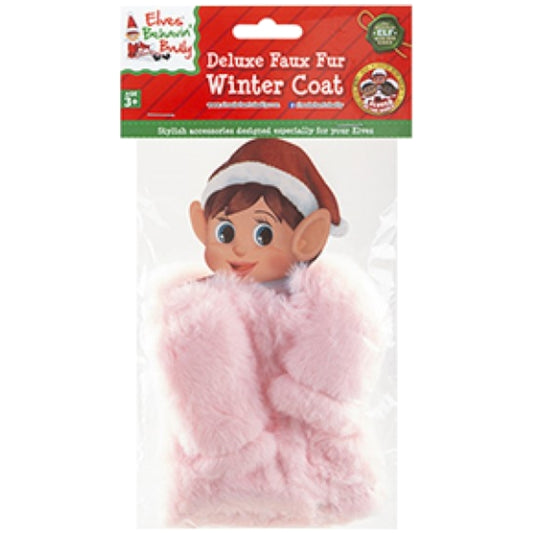 Naughty Elf Fake Fur Winter Coat - Pink