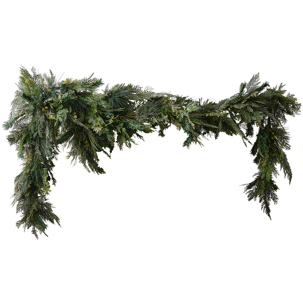 Luxe Pine and Cypress Foliage Christmas Garland