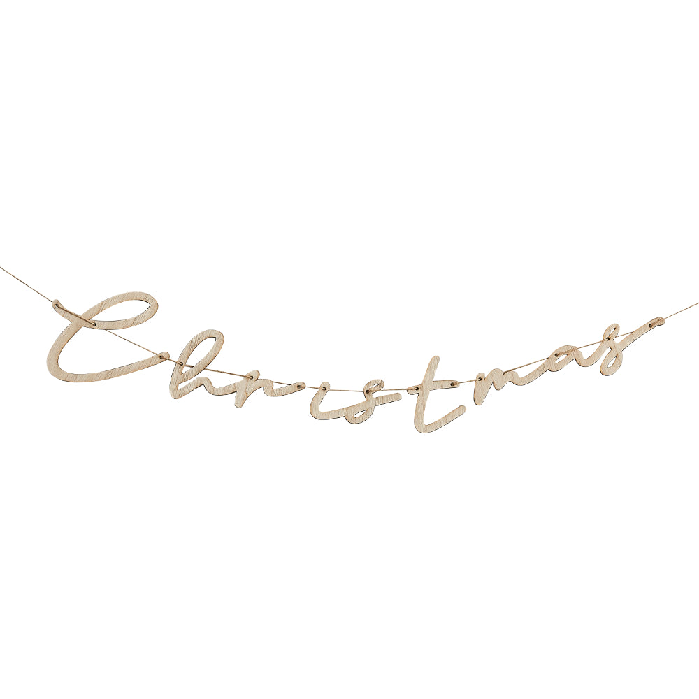 Wooden Christmas Bunting