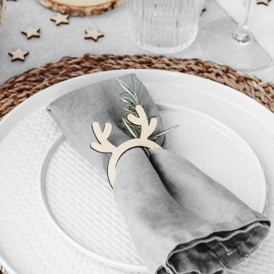 Wooden Reindeer Napkin Rings