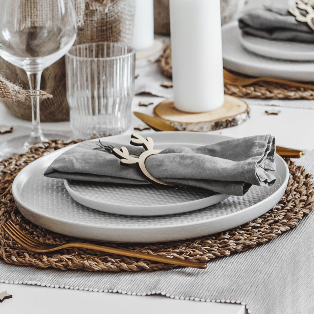 Wooden Reindeer Napkin Rings