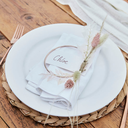 Rose Gold Metal Hoop Place Card Holders