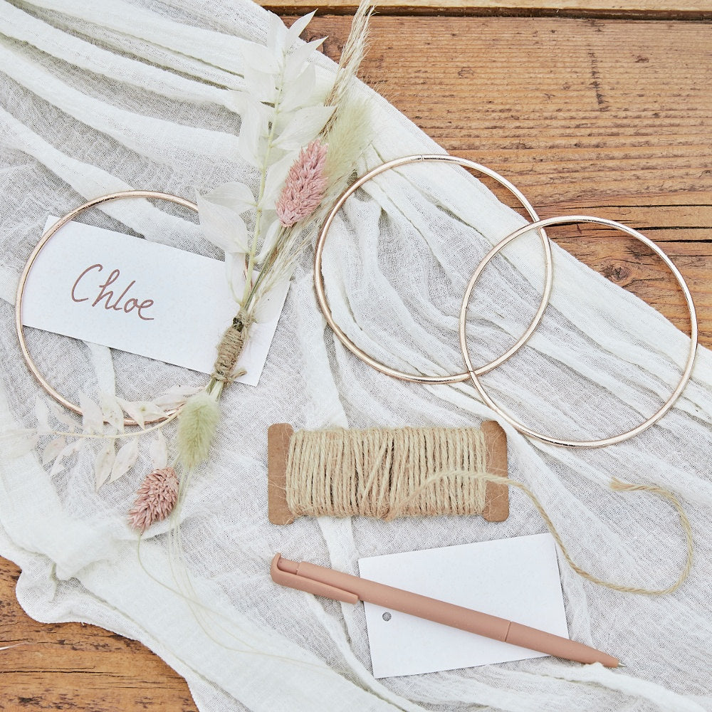 Rose Gold Metal Hoop Place Card Holders