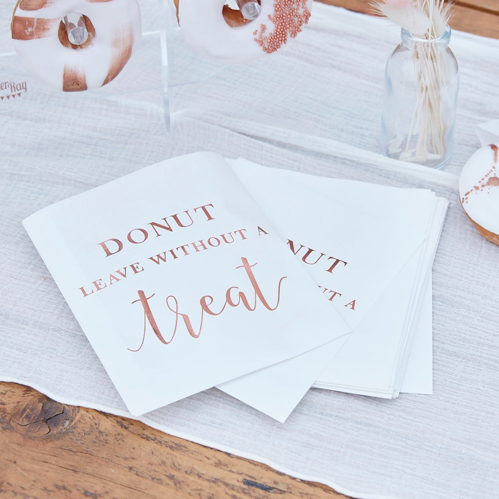 Rose Gold Foiled Donut Treat Bags