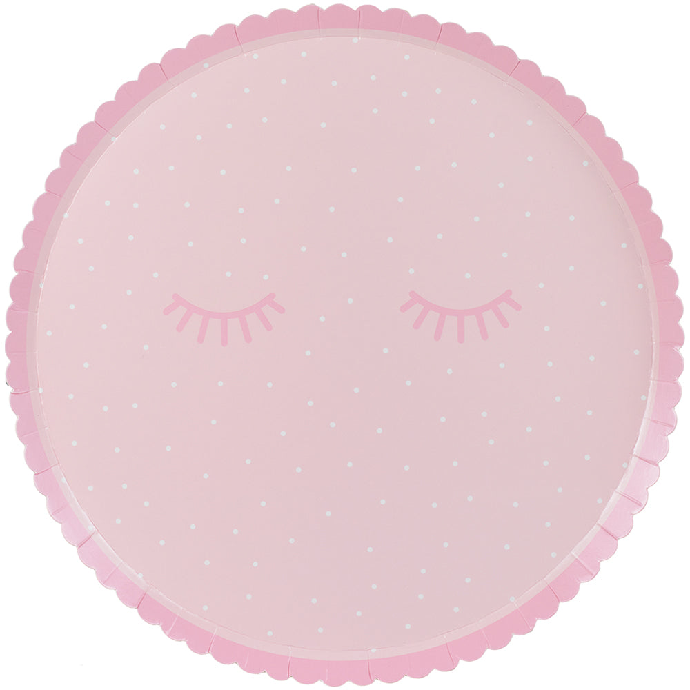 Pink Polka Dot Pamper Party Paper Plates