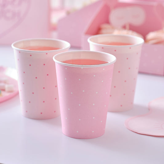 Pink Polka Dot Paper Cups