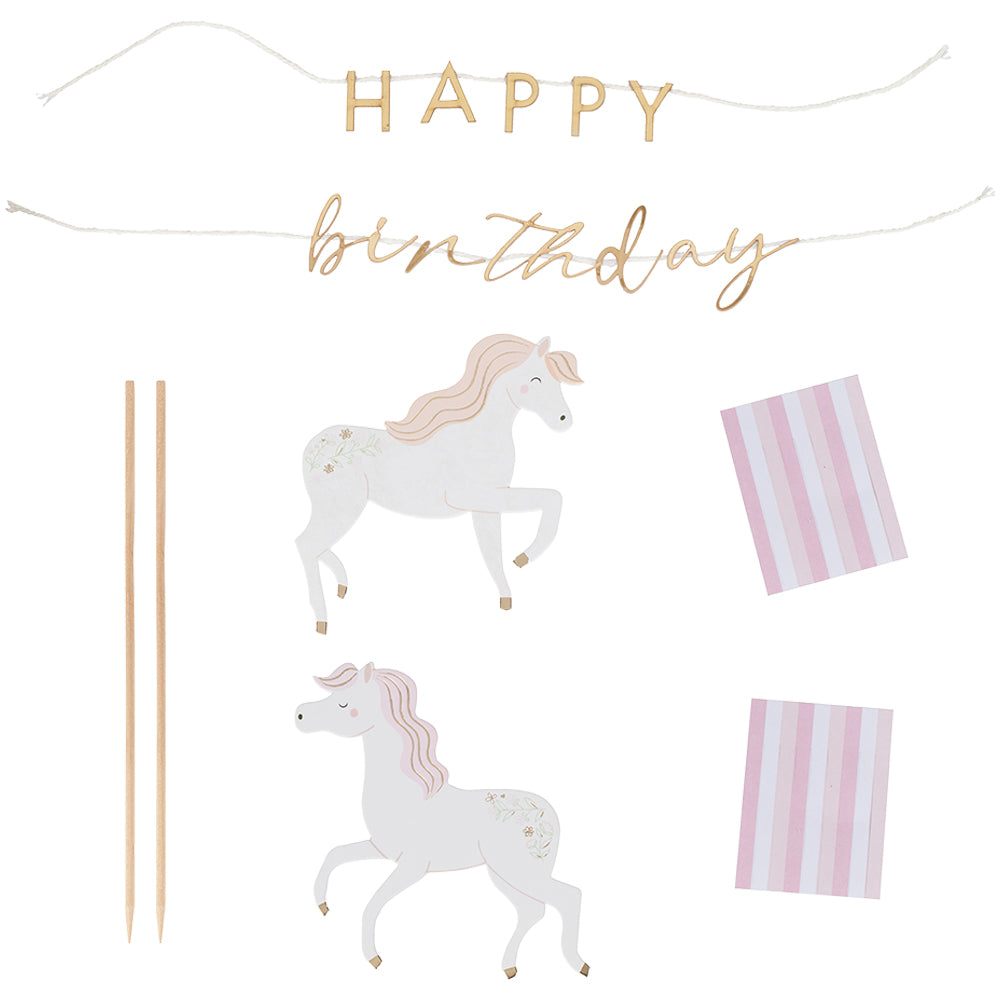 Princess Unicorn Happy Birthday Cake Topper